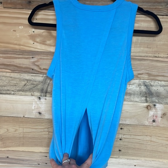 J. Crew size XS Blue Sleeveless High Neck Soft Tank Top with Tie Back Closure - Picture 5 of 8